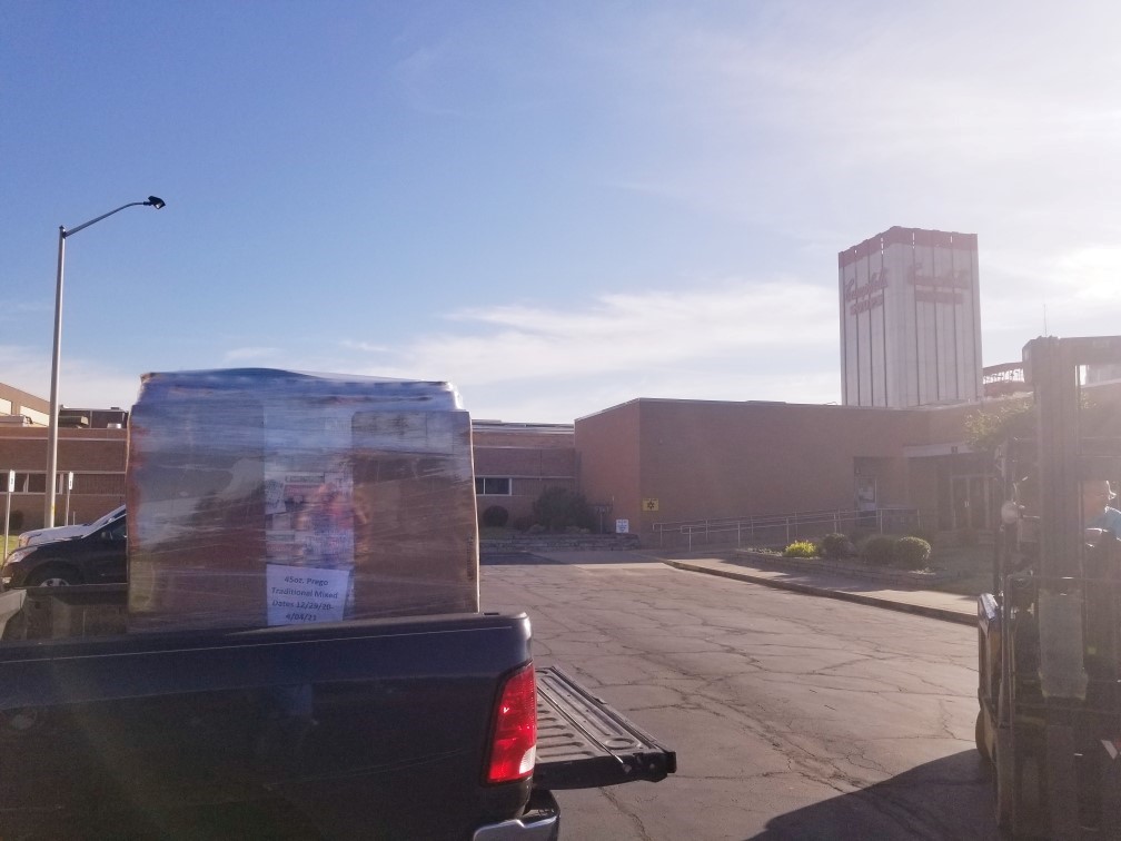 food on truck at plant