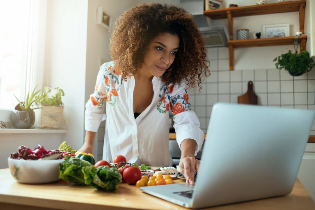 woman working at computer