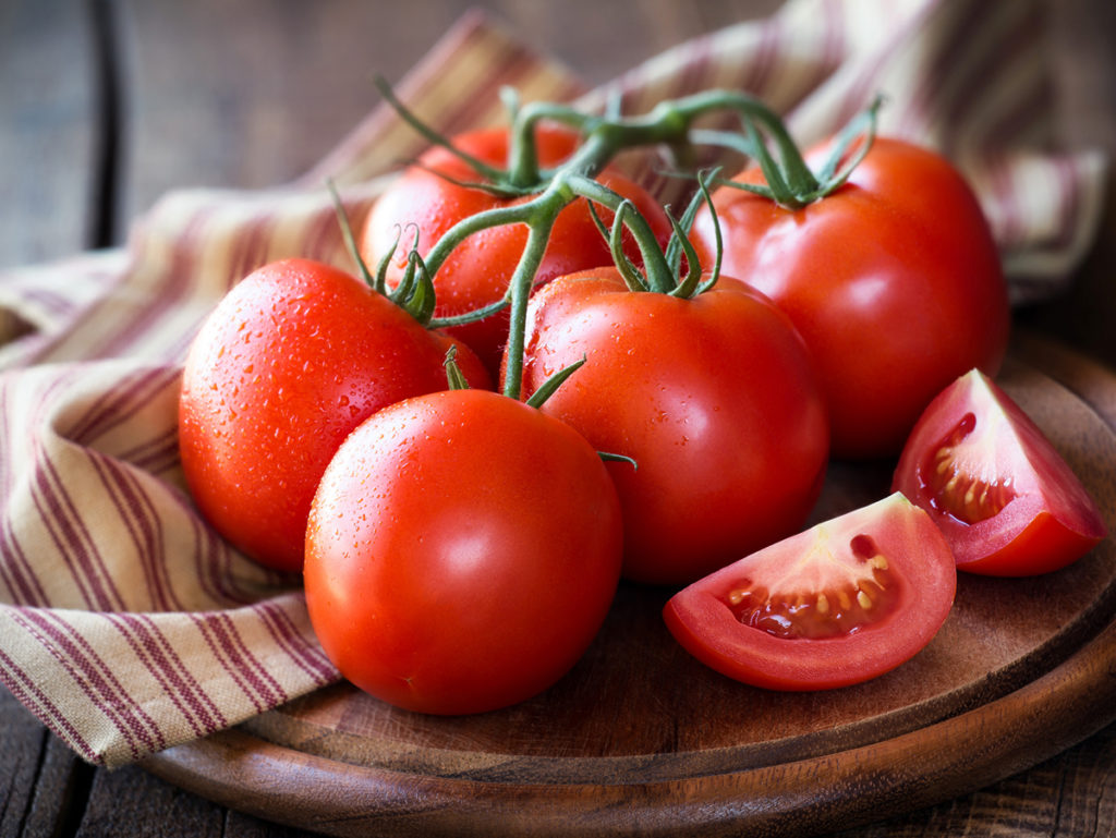 Tomatoes on a cutting board