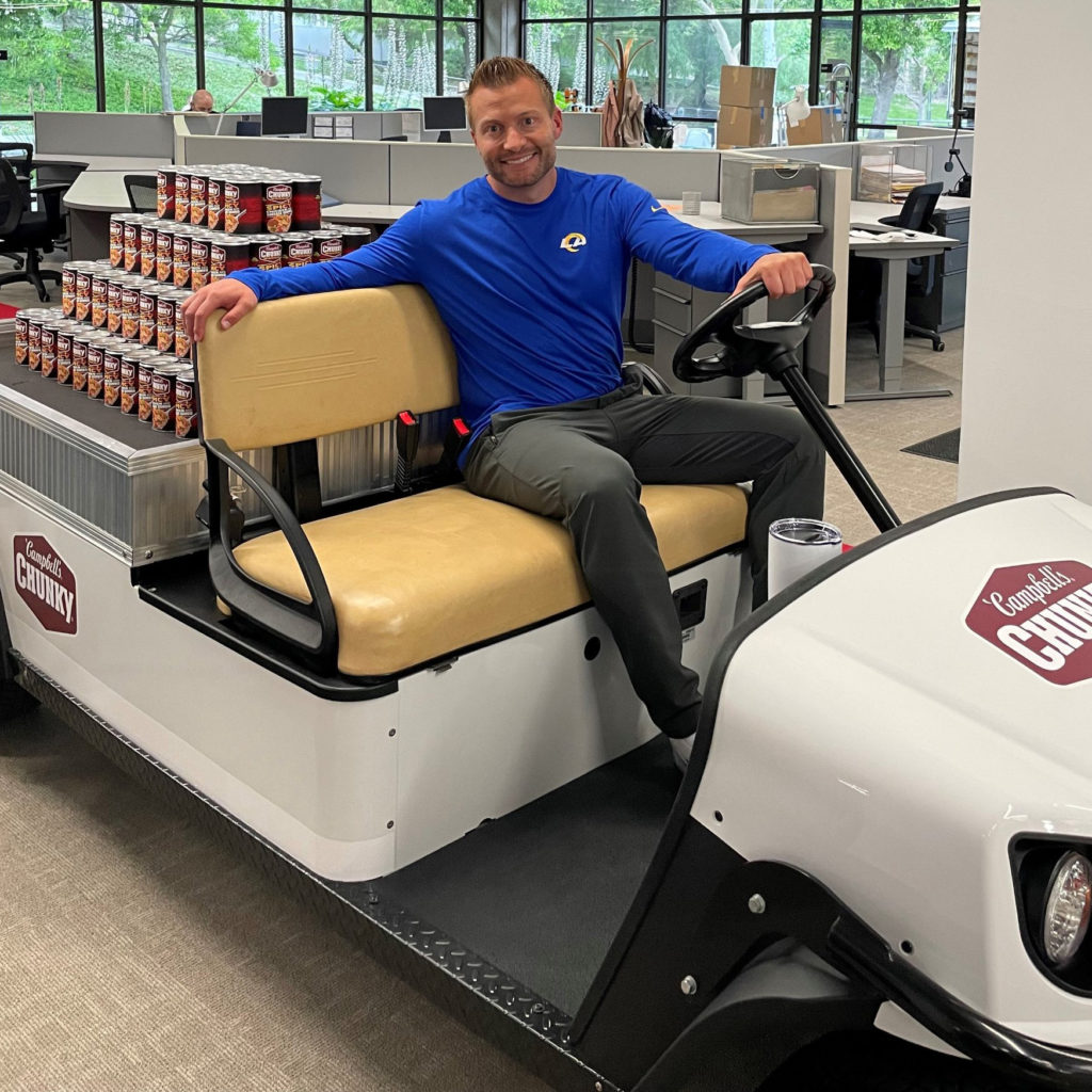 Coach McVay on Campbell's Chunky cart